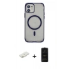 MARSİLYAN™- iPhone 11 Kılıf Eksen Klasik Koleksiyonu - Siyah 6D Antistatik Mat Seramik Hayalet Nano Ekran Koruyucu + Renkli Kamera Lens Koruma Cam - TU