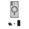 MARSİLYAN™- iPhone 11 Kılıf Eksen Klasik Koleksiyonu - Siyah 6D Antistatik Mat Seramik Hayalet Nano Ekran Koruyucu + Kamera Lens Koruma Cam - SF