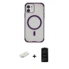 MARSİLYAN™- iPhone 11 Kılıf Eksen Klasik Koleksiyonu - Siyah 6D Antistatik Mat Seramik Hayalet Nano Ekran Koruyucu + Renkli Kamera Lens Koruma Cam - TU