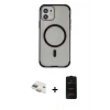 MARSİLYAN™- iPhone 11 Kılıf Eksen Klasik Koleksiyonu - Siyah 6D Antistatik Mat Seramik Hayalet Nano Ekran Koruyucu + Pers Alüminyum Kamera Lens - GD