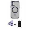MARSİLYAN™- iPhone 11 Kılıf Eksen Klasik Koleksiyonu - Siyah 6D Antistatik Mat Seramik Hayalet Nano Ekran Koruyucu + Raze Metal Kamera Lens - MR