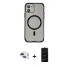 MARSİLYAN™- iPhone 11 Kılıf Eksen Klasik Koleksiyonu - Siyah 6D Antistatik Mat Seramik Hayalet Nano Ekran Koruyucu + Pers Alüminyum Kamera Lens - LT
