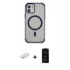 MARSİLYAN™- iPhone 11 Kılıf Eksen Klasik Koleksiyonu - Siyah 6D Antistatik Mat Seramik Hayalet Nano Ekran Koruyucu + Renkli Kamera Lens Koruma Cam - SI