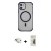 MARSİLYAN™- iPhone 11 Kılıf Eksen Klasik Koleksiyonu - Siyah 6D Mat Seramik Hayalet Nano Ekran Koruyucu + Pers Alüminyum Kamera Lens - GD