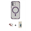 MARSİLYAN™- iPhone 11 Kılıf Eksen Klasik Koleksiyonu - Siyah 6D Mat Seramik Hayalet Nano Ekran Koruyucu + Pers Alüminyum Kamera Lens - KI