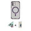 MARSİLYAN™- iPhone 11 Kılıf Eksen Klasik Koleksiyonu - Siyah 6D Mat Seramik Hayalet Nano Ekran Koruyucu + Raze Metal Kamera Lens - KI