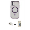 MARSİLYAN™- iPhone 11 Kılıf Eksen Klasik Koleksiyonu - Siyah 6D Mat Seramik Hayalet Nano Ekran Koruyucu + Pers Alüminyum Kamera Lens - GD