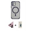 MARSİLYAN™- iPhone 11 Kılıf Eksen Klasik Koleksiyonu - Siyah 6D Mat Seramik Hayalet Nano Ekran Koruyucu + Raze Metal Kamera Lens - SH