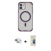 MARSİLYAN™- iPhone 11 Kılıf Eksen Klasik Koleksiyonu - Siyah 6D Mat Seramik Hayalet Nano Ekran Koruyucu + Pers Alüminyum Kamera Lens - YL