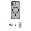 MARSİLYAN™- iPhone 11 Kılıf Eksen Klasik Koleksiyonu - Siyah Bilvis 3D Cam Ekran Koruyucu + Pers Alüminyum Kamera Lens - KI