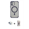 MARSİLYAN™- iPhone 11 Kılıf Eksen Klasik Koleksiyonu - Siyah Bilvis 3D Cam Ekran Koruyucu + Pers Alüminyum Kamera Lens - LT