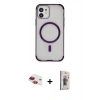 MARSİLYAN™- iPhone 11 Kılıf Eksen Klasik Koleksiyonu - Siyah Bilvis 3D Cam Ekran Koruyucu + Pers Alüminyum Kamera Lens - KI