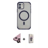 MARSİLYAN™- iPhone 11 Kılıf Eksen Klasik Koleksiyonu - Siyah Bilvis 3D Cam Ekran Koruyucu + Raze Metal Kamera Lens - SH