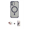 MARSİLYAN™- iPhone 11 Kılıf Eksen Klasik Koleksiyonu - Siyah Bilvis 3D Mat Cam Ekran Koruyucu + Pers Alüminyum Kamera Lens - KI