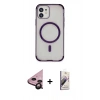MARSİLYAN™- iPhone 11 Kılıf Eksen Klasik Koleksiyonu - Siyah Bilvis 3D Mat Cam Ekran Koruyucu + Raze Metal Kamera Lens - SH