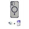 MARSİLYAN™- iPhone 11 Kılıf Eksen Klasik Koleksiyonu - Siyah Bilvis 5in1 3D Magic Cam Ekran Koruyucu + Pers Alüminyum Kamera Lens - LT