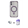 MARSİLYAN™- iPhone 11 Kılıf Eksen Klasik Koleksiyonu - Siyah Bilvis 5in1 3D Magic Cam Ekran Koruyucu + Pers Alüminyum Kamera Lens - LT