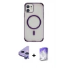 MARSİLYAN™- iPhone 11 Kılıf Eksen Klasik Koleksiyonu - Siyah Bilvis 5in1 3D Magic Cam Ekran Koruyucu + Raze Metal Kamera Lens - MR