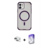 MARSİLYAN™- iPhone 11 Kılıf Eksen Klasik Koleksiyonu - Siyah Bilvis 5in1 3D Magic Cam Ekran Koruyucu + Pers Alüminyum Kamera Lens - YL