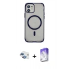 MARSİLYAN™- iPhone 11 Kılıf Eksen Klasik Koleksiyonu - Siyah Bilvis 5in1 3D Magic Cam Ekran Koruyucu + Pers Alüminyum Kamera Lens - GI