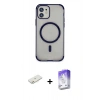 MARSİLYAN™- iPhone 11 Kılıf Eksen Klasik Koleksiyonu - Siyah Bilvis 5in1 3D Magic Cam Ekran Koruyucu + Renkli Kamera Lens Koruma Cam - TU