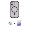 MARSİLYAN™- iPhone 11 Kılıf Eksen Klasik Koleksiyonu - Siyah Bilvis 5in1 5D Magic Hayalet Cam Ekran Koruyucu + Pers Alüminyum Kamera Lens - GI