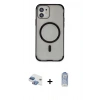 MARSİLYAN™- iPhone 11 Kılıf Eksen Klasik Koleksiyonu - Siyah Joko Magic 5D Cam + Pers Alüminyum Kamera Lens - GI