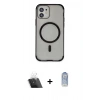 MARSİLYAN™- iPhone 11 Kılıf Eksen Klasik Koleksiyonu - Siyah Joko Magic 5D Cam + Kamera Lens Koruma Cam - SF