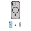 MARSİLYAN™- iPhone 11 Kılıf Eksen Klasik Koleksiyonu - Siyah Joko Magic 5D Cam + Neon Fosforlu Kamera Lens - TU
