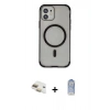 MARSİLYAN™- iPhone 11 Kılıf Eksen Klasik Koleksiyonu - Siyah Joko Magic 5D Cam + Pers Alüminyum Kamera Lens - GD