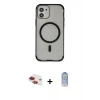 MARSİLYAN™- iPhone 11 Kılıf Eksen Klasik Koleksiyonu - Siyah Joko Magic 5D Cam + Pers Alüminyum Kamera Lens - KI