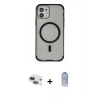 MARSİLYAN™- iPhone 11 Kılıf Eksen Klasik Koleksiyonu - Siyah Joko Magic 5D Cam + Pers Alüminyum Kamera Lens - LT