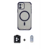 MARSİLYAN™- iPhone 11 Kılıf Eksen Klasik Koleksiyonu - Siyah Joko Magic 5D Cam + PVD Metal Kamera Lens - MI