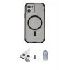 MARSİLYAN™- iPhone 11 Kılıf Eksen Klasik Koleksiyonu - Siyah Joko Magic 5D Cam + Raze Metal Kamera Lens - GS