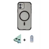 MARSİLYAN™- iPhone 11 Kılıf Eksen Klasik Koleksiyonu - Siyah Joko Magic 5D Cam + Raze Metal Kamera Lens - MI