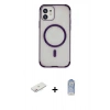 MARSİLYAN™- iPhone 11 Kılıf Eksen Klasik Koleksiyonu - Siyah Joko Magic 5D Cam + Renkli Kamera Lens Koruma Cam - PE