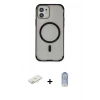 MARSİLYAN™- iPhone 11 Kılıf Eksen Klasik Koleksiyonu - Siyah Joko Magic 5D Cam + Sarı Renkli Kamera Lens Koruma Cam