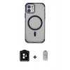 MARSİLYAN™- iPhone 11 Kılıf Eksen Klasik Koleksiyonu - Siyah Joko Magic 5D Cam + PVD Metal Kamera Lens - TU
