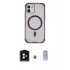 MARSİLYAN™- iPhone 11 Kılıf Eksen Klasik Koleksiyonu - Siyah Joko Magic 5D Cam + PVD Metal Kamera Lens - TU