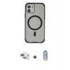 MARSİLYAN™- iPhone 11 Kılıf Eksen Klasik Koleksiyonu - Siyah Joko Magic 5D Cam + Pers Alüminyum Kamera Lens - YL