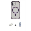 MARSİLYAN™- iPhone 11 Kılıf Eksen Klasik Koleksiyonu - Siyah Joko Magic 5D Cam + Renkli Kamera Lens Koruma Cam - YL