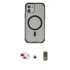 MARSİLYAN™- iPhone 11 Kılıf Eksen Klasik Koleksiyonu - Siyah Joko Magic 5D Hayalet Cam + Pers Alüminyum Kamera Lens - KI