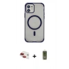 MARSİLYAN™- iPhone 11 Kılıf Eksen Klasik Koleksiyonu - Siyah Joko Magic 5D Hayalet Cam + Pers Alüminyum Kamera Lens - KI