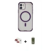 MARSİLYAN™- iPhone 11 Kılıf Eksen Klasik Koleksiyonu - Siyah Joko Magic 5D Hayalet Cam + Pers Alüminyum Kamera Lens - KI
