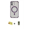 MARSİLYAN™- iPhone 11 Kılıf Eksen Klasik Koleksiyonu - Siyah Joko Magic 5D Hayalet Cam + Rainbow Kamera Lens Koruma Cam - KI