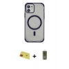 MARSİLYAN™- iPhone 11 Kılıf Eksen Klasik Koleksiyonu - Siyah Joko Magic 5D Hayalet Cam + Rainbow Kamera Lens Koruma Cam - KI