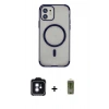 MARSİLYAN™- iPhone 11 Kılıf Eksen Klasik Koleksiyonu - Siyah Joko Magic 5D Hayalet Cam + PVD Metal Kamera Lens - MI