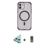 MARSİLYAN™- iPhone 11 Kılıf Eksen Klasik Koleksiyonu - Siyah Joko Magic 5D Hayalet Cam + Raze Metal Kamera Lens - MI
