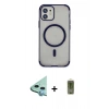 MARSİLYAN™- iPhone 11 Kılıf Eksen Klasik Koleksiyonu - Siyah Joko Magic 5D Hayalet Cam + Raze Metal Kamera Lens - MI