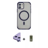 MARSİLYAN™- iPhone 11 Kılıf Eksen Klasik Koleksiyonu - Siyah Joko Magic 5D Hayalet Cam + Raze Metal Kamera Lens - MR
